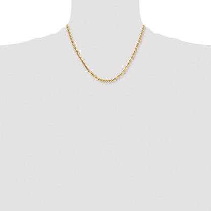Stainless Steel Chisel Polished Yellow Ip-Plated 4mm 18 Inch Round Curb Chain Necklace