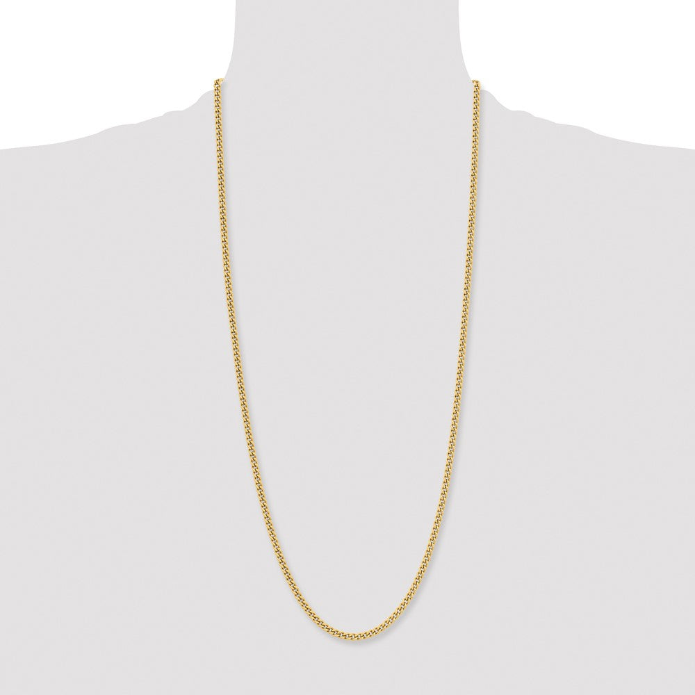 Stainless Steel Chisel Polished Yellow Ip-Plated 4mm 30 Inch Round Curb Chain Necklace