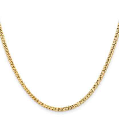 Stainless Steel Chisel Polished Yellow Ip-Plated 3mm Curb Chain Necklace