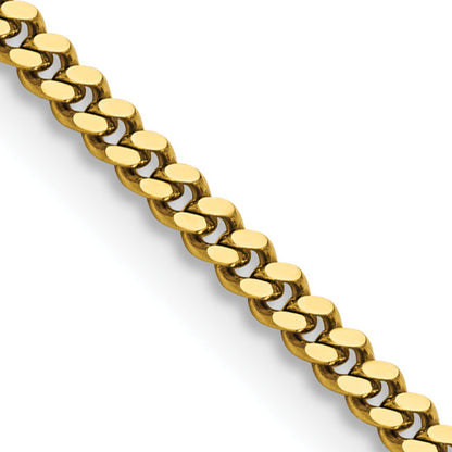 Stainless Steel Chisel Polished Yellow Ip-Plated 3mm Curb Chain Necklace