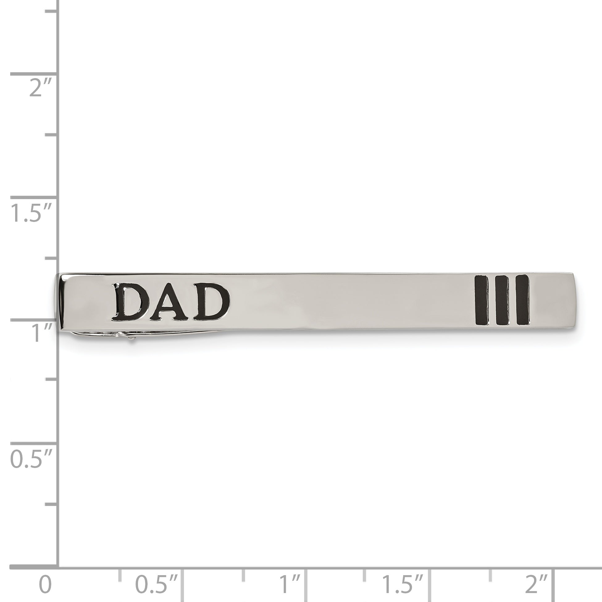Stainless Steel Chisel Polished Enameled Dad Tie Bar