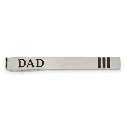 Stainless Steel Chisel Polished Enameled Dad Tie Bar