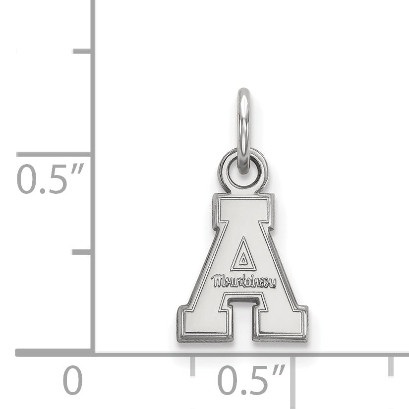 14K White Gold Logoart Appalachian State University Extra Small Pendant