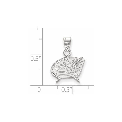14K White Gold Nhl Logoart Columbus Blue Jackets Small Pendant