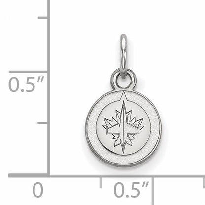 Sterling Silver Rhodium Plated Nhl Logoart Winnipeg Jets Extra Small Pendant