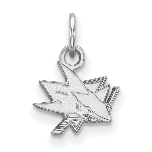 10K White Gold Nhl Logoart San Jose Sharks Extra Small Pendant