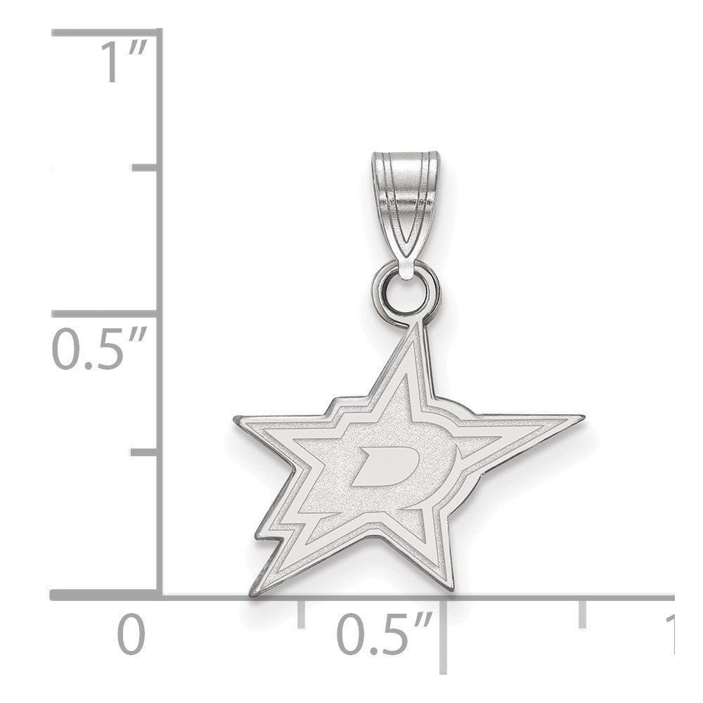 10K White Gold Nhl Logoart Dallas Stars Small Pendant