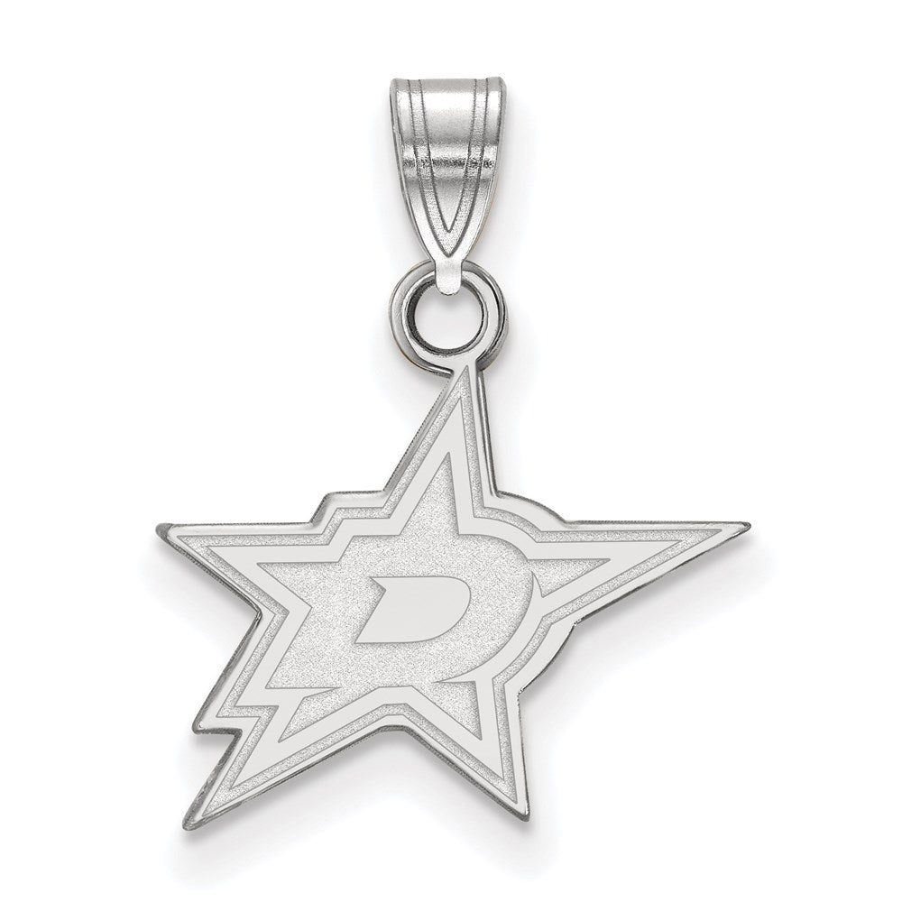 Sterling Silver Rhodium Plated Nhl Logoart Dallas Stars Small Pendant