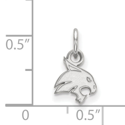14K White Gold Logoart Texas State University Bobcat Extra Small Pendant