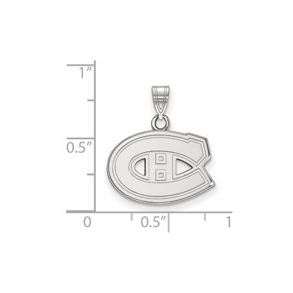 Sterling Silver Rhodium Plated Nhl Logoart Montreal Canadiens Small Pendant