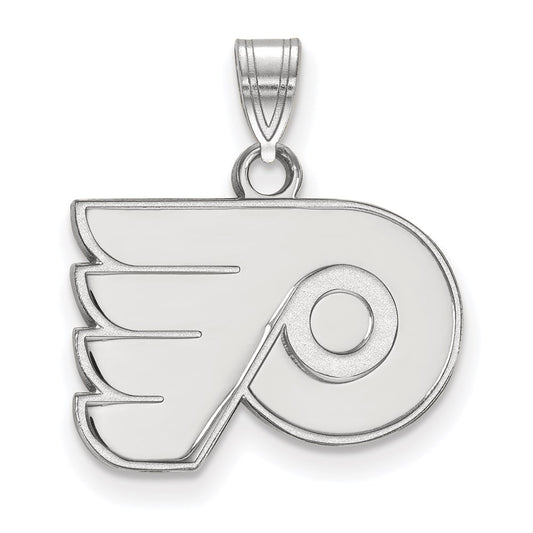 10K White Gold Nhl Logoart Philadelphia Flyers Small Pendant