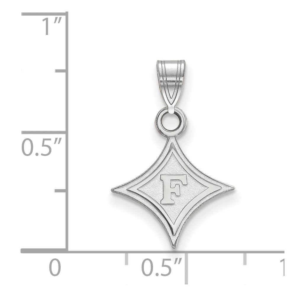 10K White Gold Logoart Furman University Small Pendant
