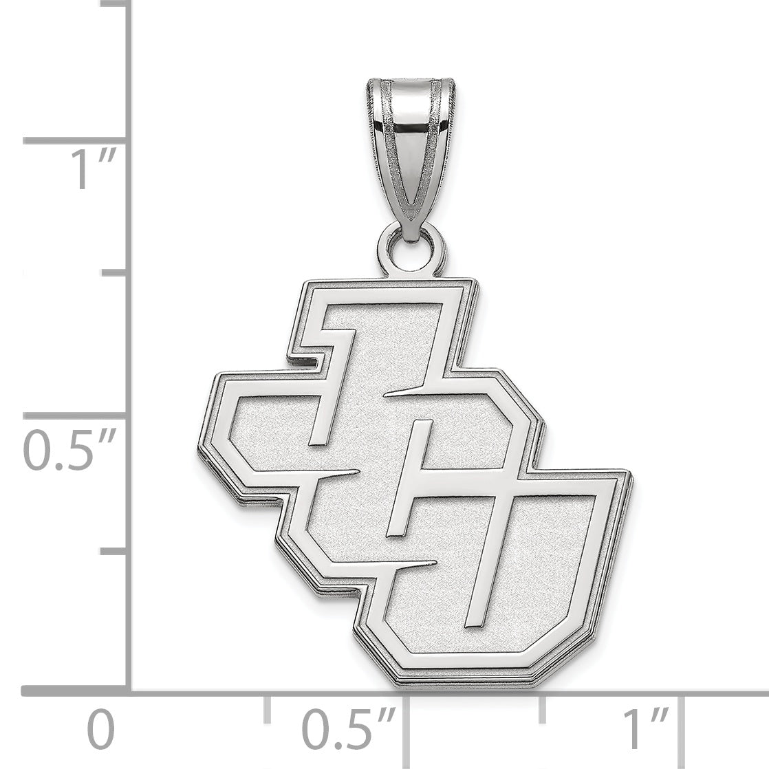 10K White Gold Logoart John Carroll University Medium Pendant