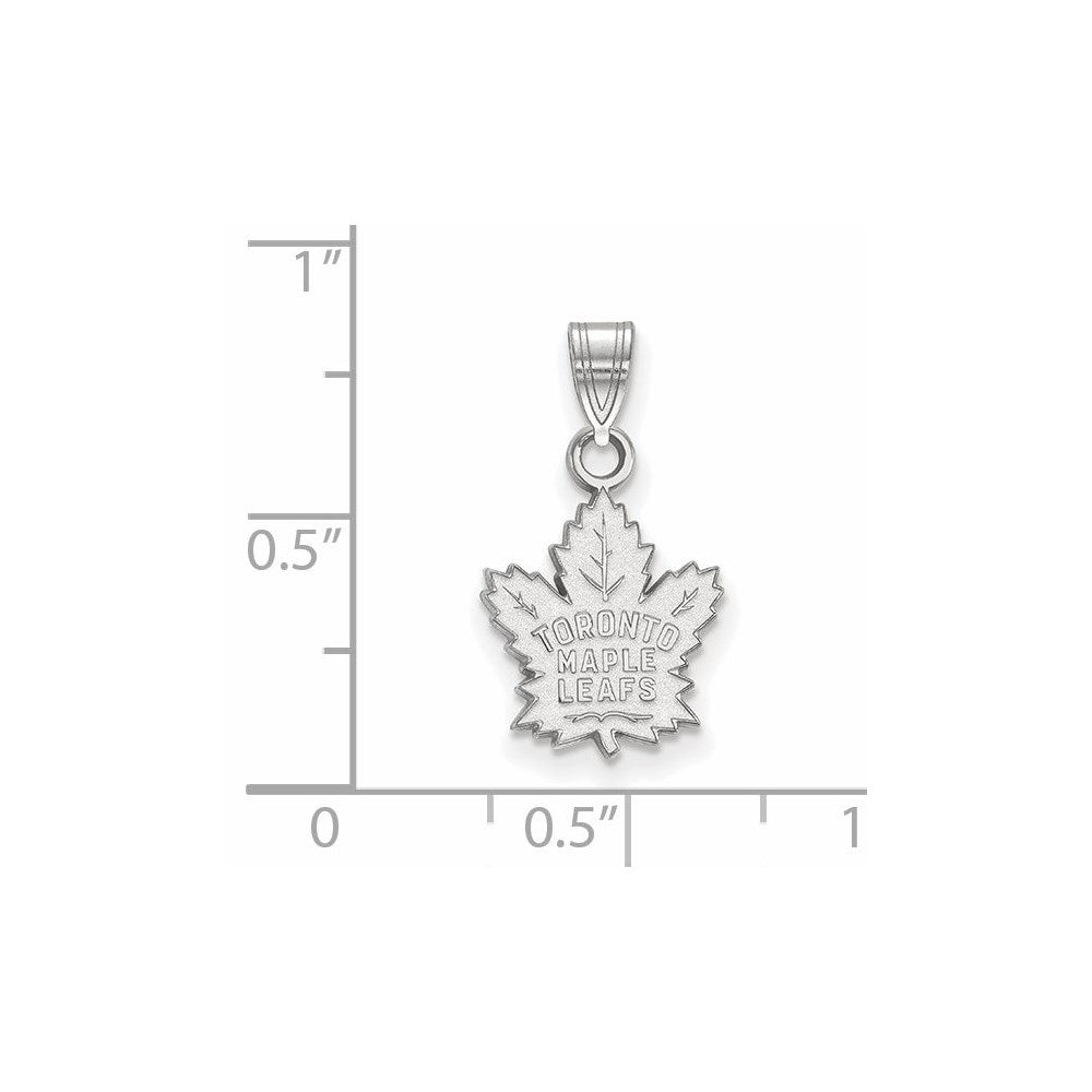 Sterling Silver Rhodium Plated Nhl Logoart Toronto Maple Leafs Small Pendant