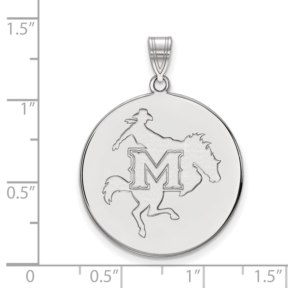 10K White Gold Logoart Mcneese State University Extra Large Disc Pendant