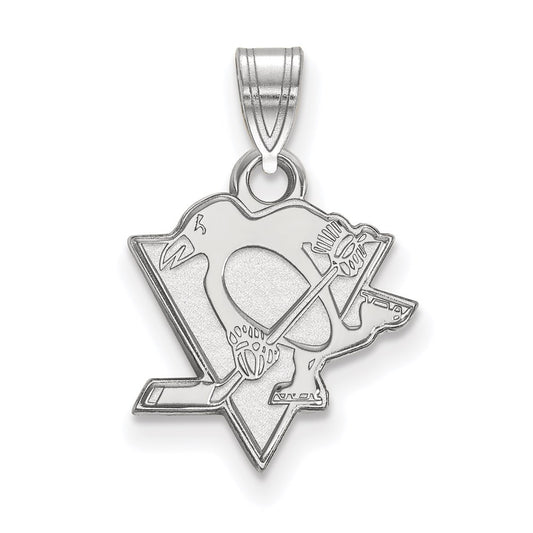 10K White Gold Nhl Logoart Pittsburgh Penguins Small Pendant