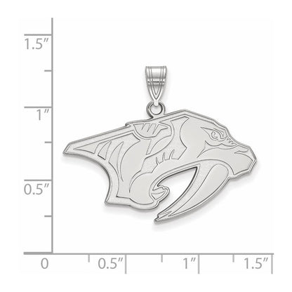 Sterling Silver Rhodium Plated Nhl Logoart Nashville Predators Large Pendant