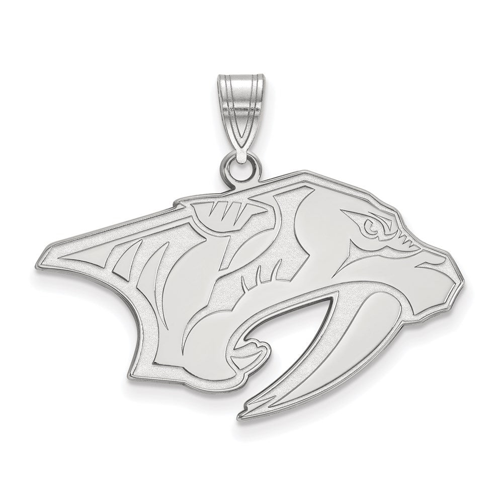 Sterling Silver Rhodium Plated Nhl Logoart Nashville Predators Large Pendant