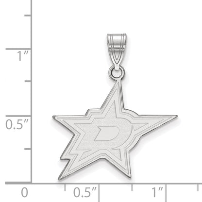 10K White Gold Nhl Logoart Dallas Stars Large Pendant
