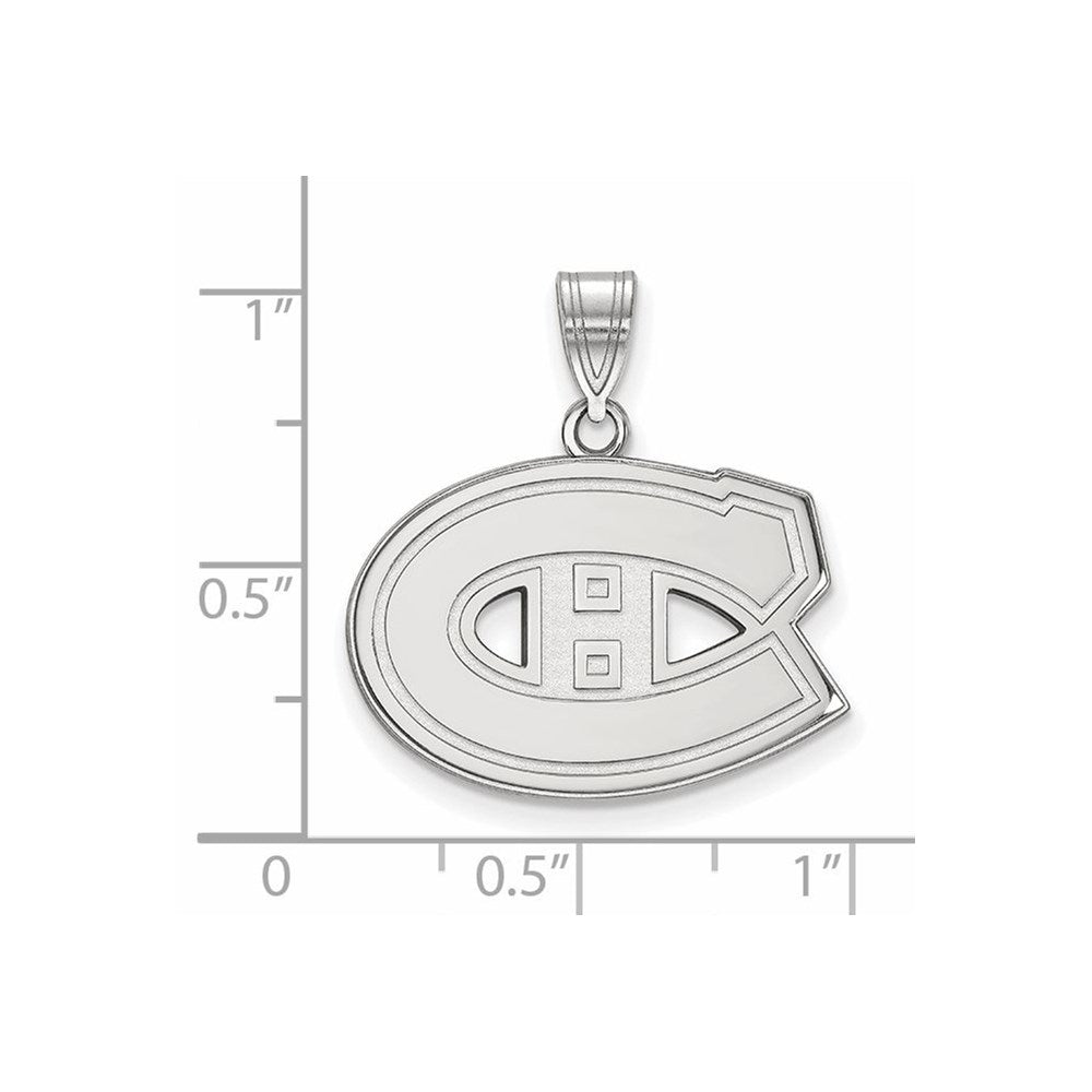 14K White Gold Nhl Logoart Montreal Canadiens Medium Pendant