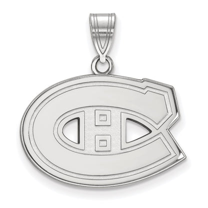 10K White Gold Nhl Logoart Montreal Canadiens Medium Pendant