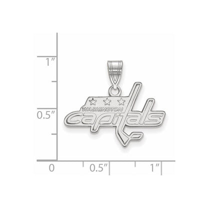 10K White Gold Nhl Logoart Washington Capitals Medium Pendant