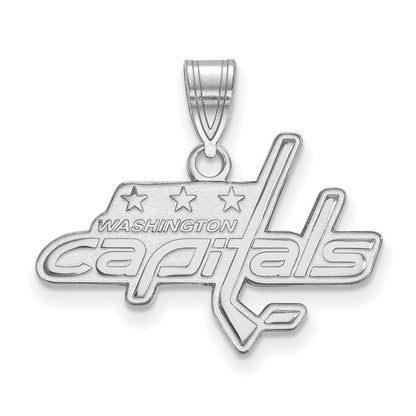 10K White Gold Nhl Logoart Washington Capitals Medium Pendant