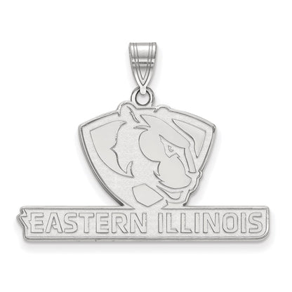 14K White Gold Logoart Eastern Illinois University Large Pendant