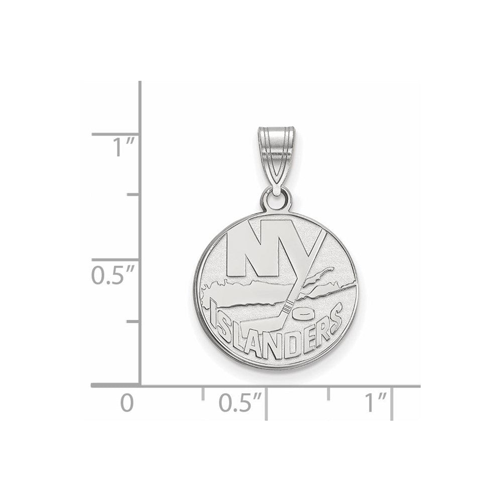 10K White Gold Nhl Logoart New York Islanders Medium Pendant