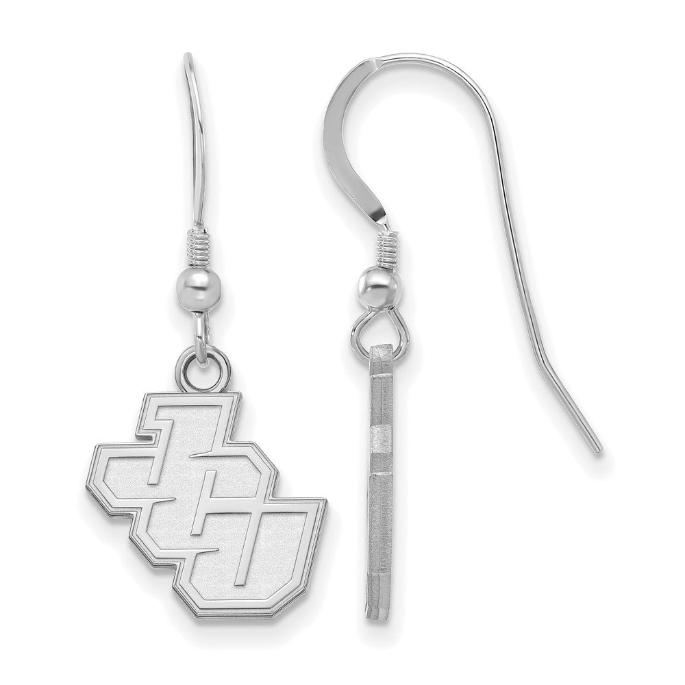 Sterling Silver Rhodium Plated Logoart John Carroll University Small Dangle Wire Earrings