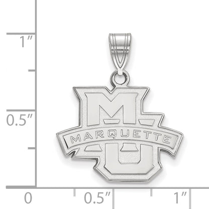 10K White Gold Logoart Marquette University Medium Pendant