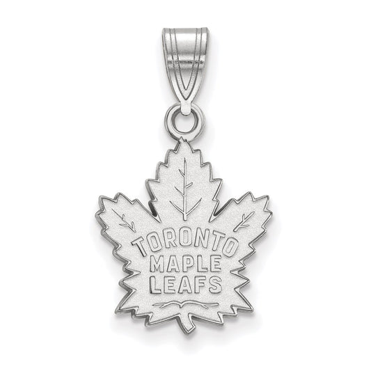 10K White Gold Nhl Logoart Toronto Maple Leafs Medium Pendant