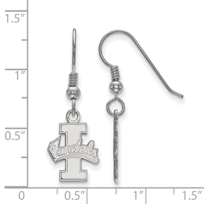 Sterling Silver Rhodium Plated Logoart University Of Idaho Vandals Small Dangle Wire Earrings