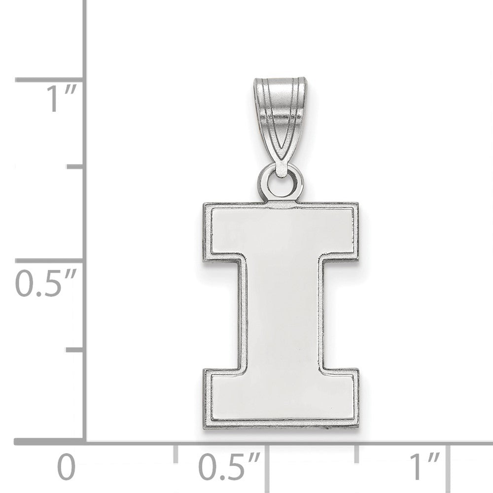 14K White Gold Logoart University Of Illinois Letter I Medium Pendant