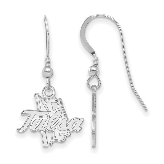 Sterling Silver Rhodium Plated Logoart University Of Tulsa Small Dangle Wire Earrings