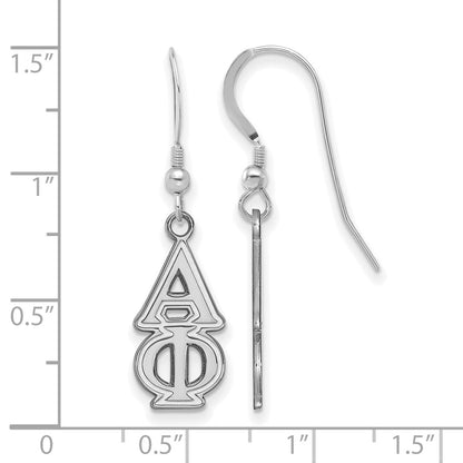 Sterling Silver Rhodium Plated Logoart Alpha Phi Sorority Greek Letters Medium Dangle Earrings