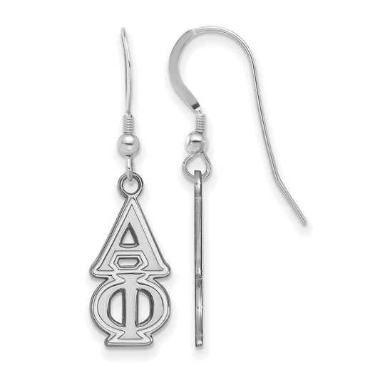 Sterling Silver Rhodium Plated Logoart Alpha Phi Sorority Greek Letters Medium Dangle Earrings
