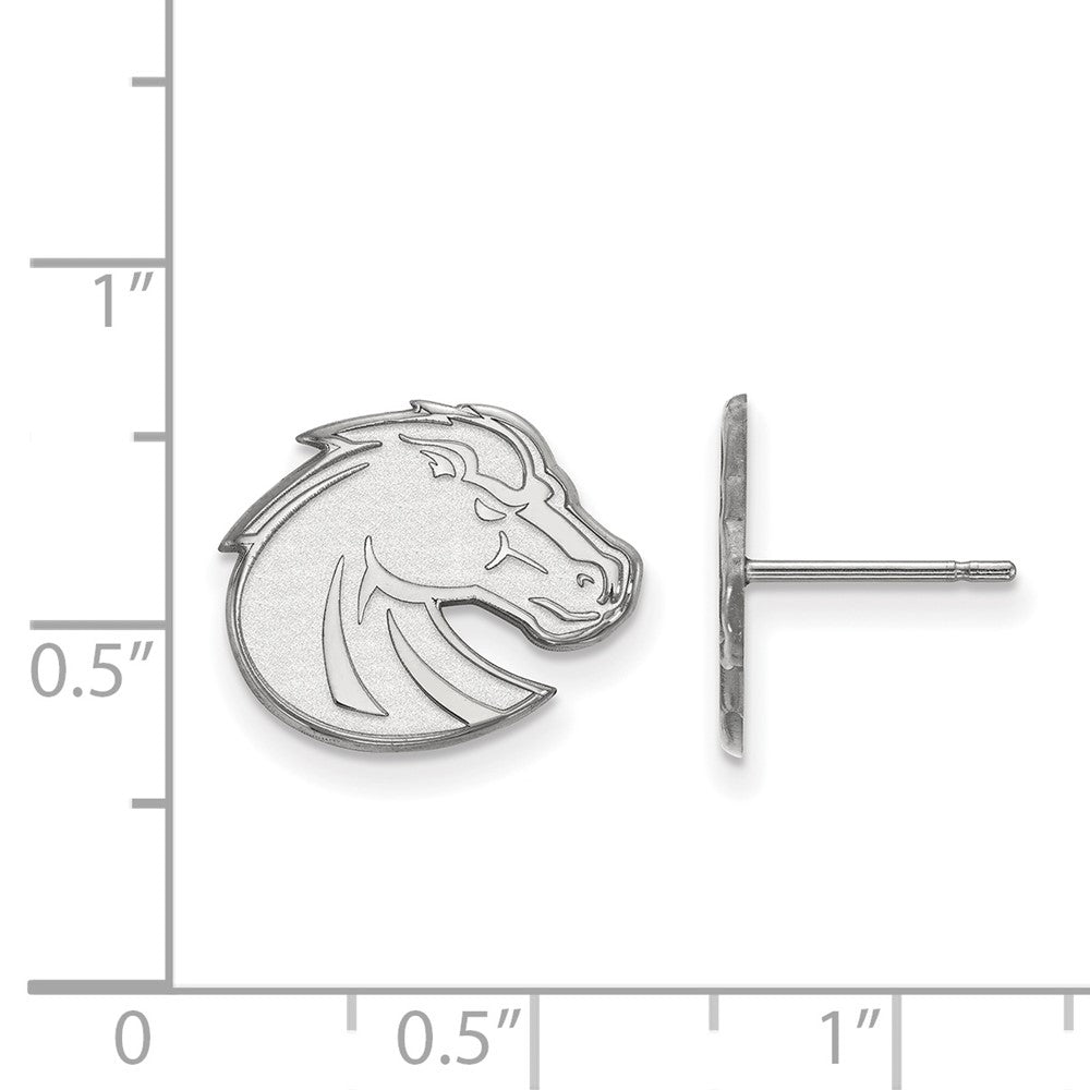 14K White Gold Logoart Boise State University Bronco Small Post Earrings