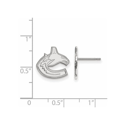 10K White Gold Nhl Logoart Vancouver Canucks Small Post Earrings