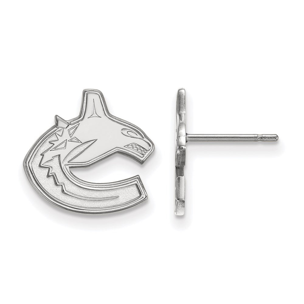 10K White Gold Nhl Logoart Vancouver Canucks Small Post Earrings