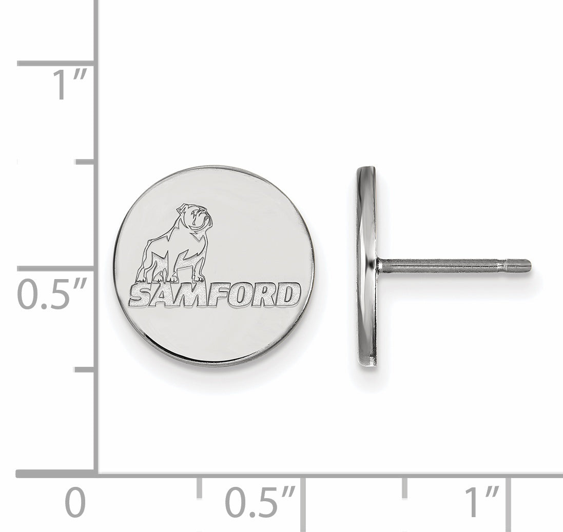 10K White Gold Logoart Samford University Small Post Earrings