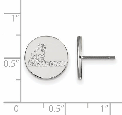 10K White Gold Logoart Samford University Small Post Earrings