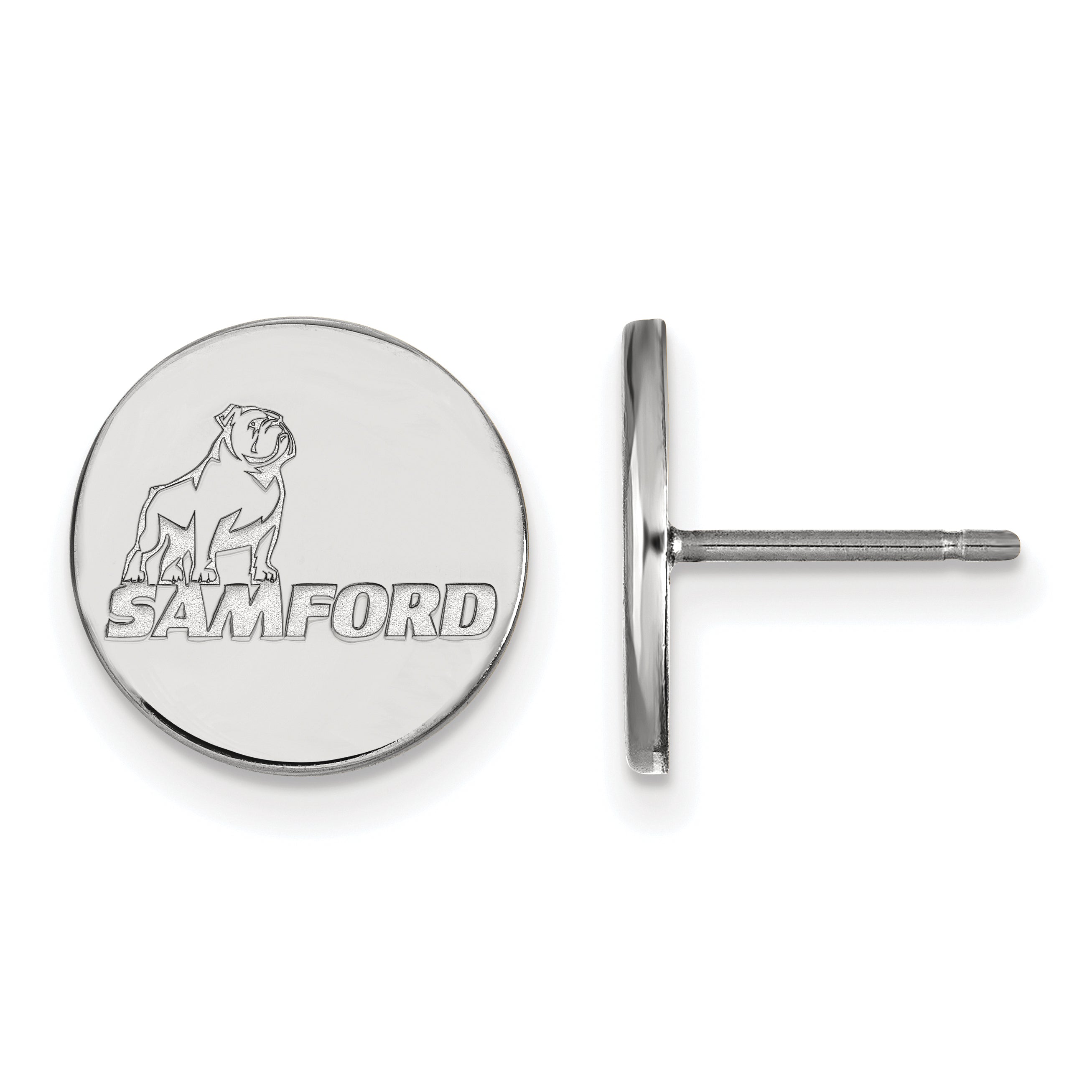 10K White Gold Logoart Samford University Small Post Earrings