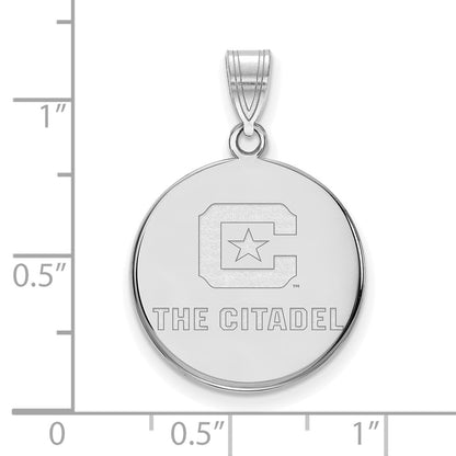 Sterling Silver Rh Plated Logoart The Citadel Large Pendant