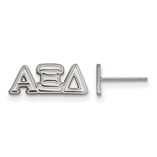 Sterling Silver Rhodium Plated Logoart Alpha Xi Delta Sorority Greek Letters Extra Small Post Earrings
