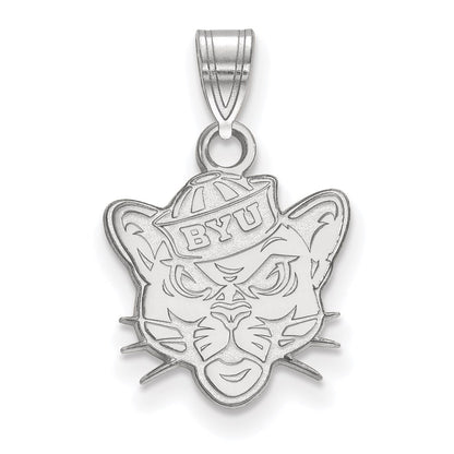 14K White Gold Logoart Brigham Young University Cougar Small Pendant