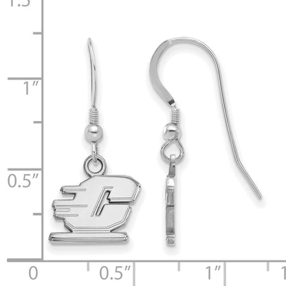 Sterling Silver Rhodium Plated Logoart Central Michigan University Letter C Extra Small Dangle Wire Earrings