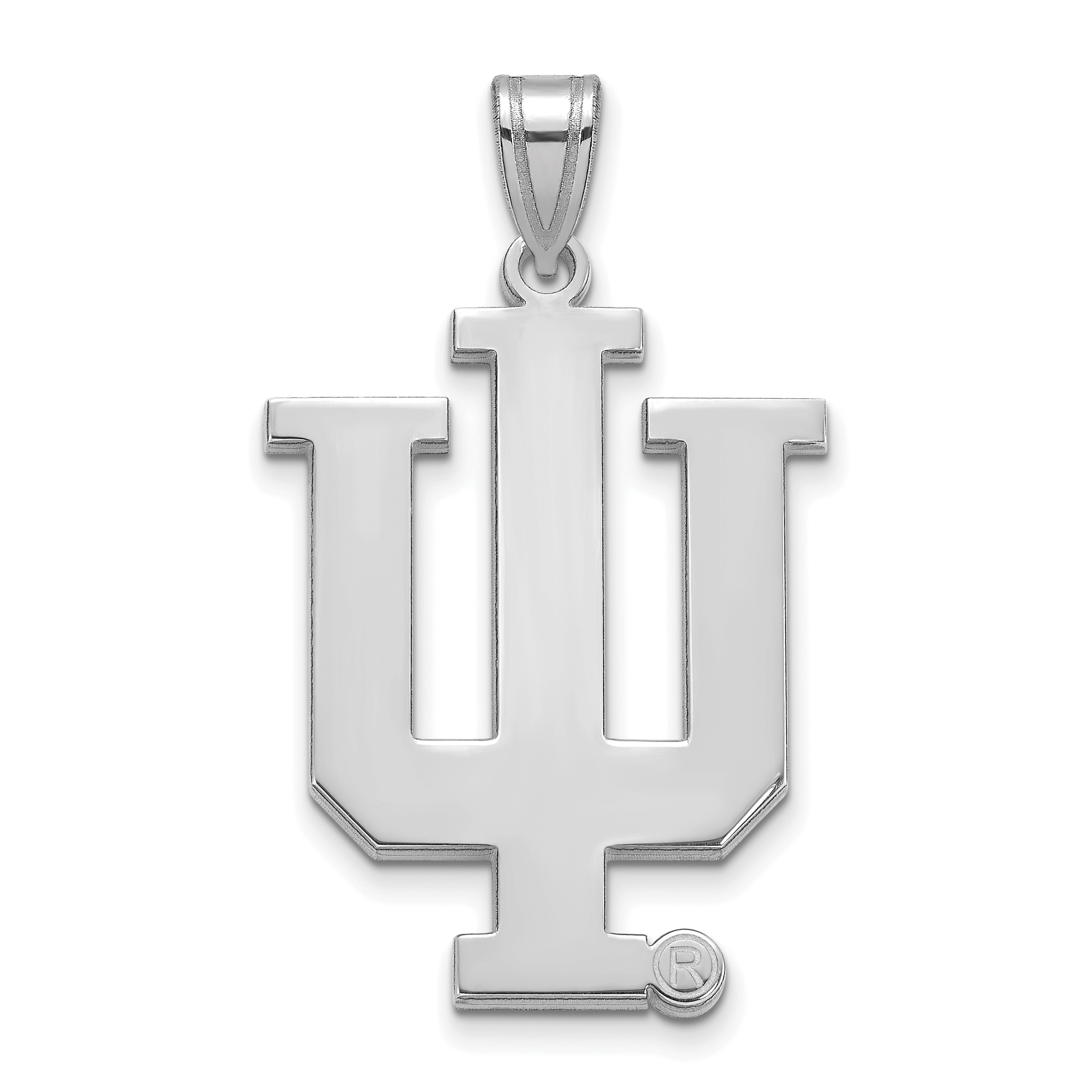 14K White Gold Logoart Indiana University I U Extra Large Pendant