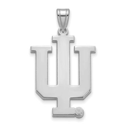 14K White Gold Logoart Indiana University I U Extra Large Pendant