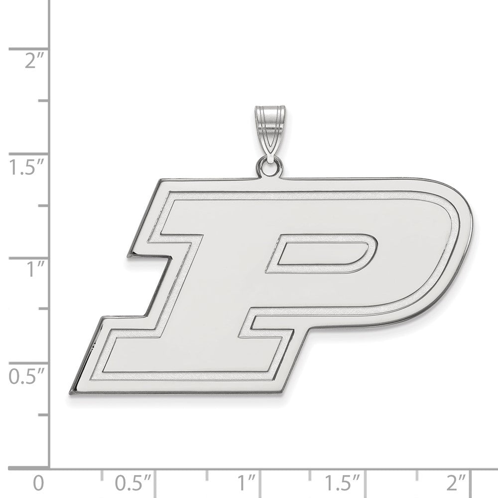 14K White Gold Logoart Purdue University Letter P Extra Large Pendant